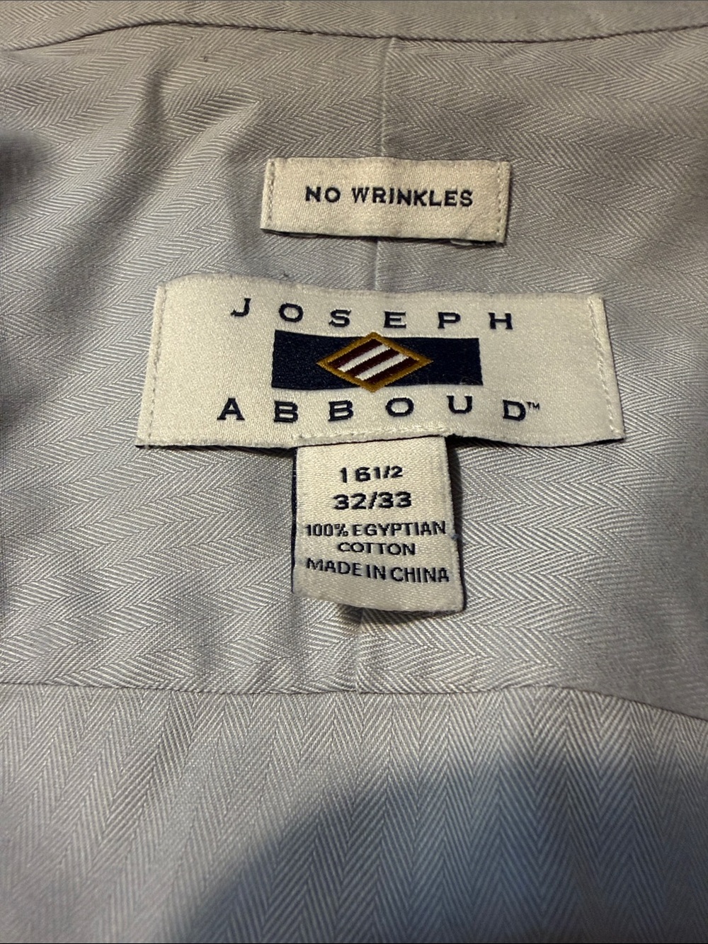 Joseph Abboud Light Gray Dress Shirt with Navy and Gold Logo